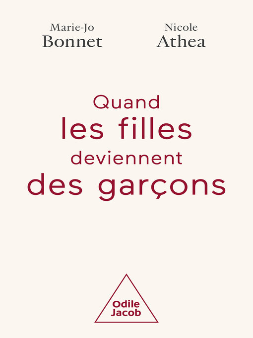 Title details for Quand les filles deviennent des garçons by Marie-Jo Bonnet - Available